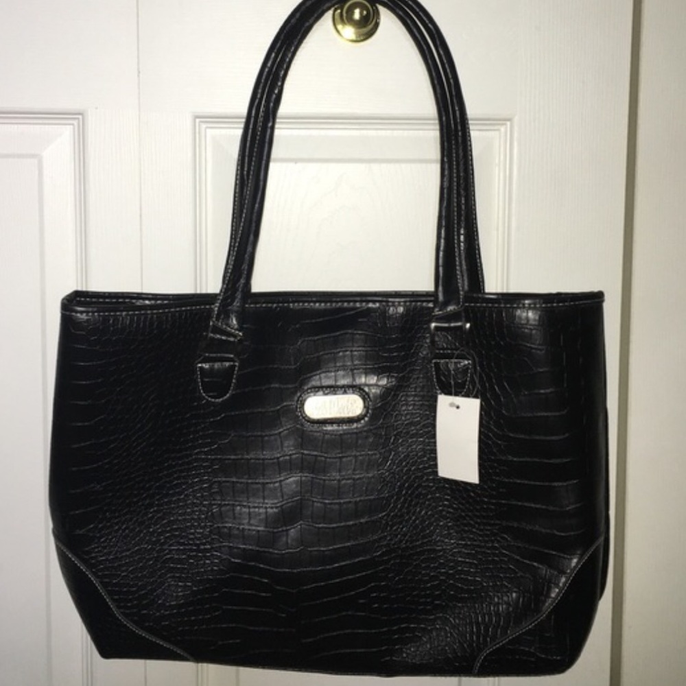 ✨HP✨DESIGNER BOB MACKIE BLACK CROCODILE TOTE - Picture 8 of 8